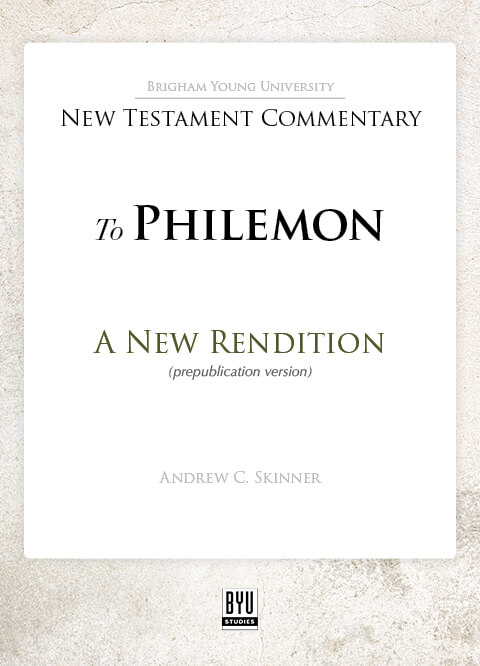 To Philemon: A New Rendition book cover
